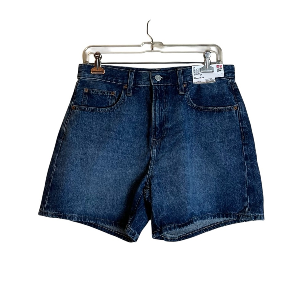 NWT Uniqlo baggy high rise denim shorts